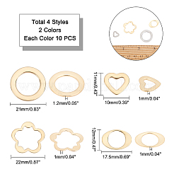 80Pcs 8 Style 304 Stainless Steel Linking Rings&nbsp;STAS-UN0022-50