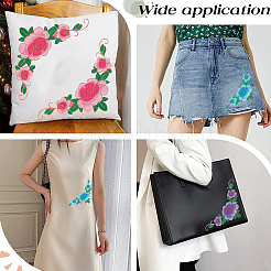 6Pcs 3 Color Peony Pattern Cloth Computerized Embroidery Iron On/Sew On Patches&nbsp;PATC-GF0001-13