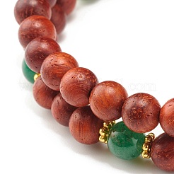 Natural Wood Round Beads Bracelets Set&nbsp;BJEW-JB07275