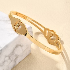 304 Stainless Steel Hinged Bangles for Women&nbsp;BJEW-F474-37G-01