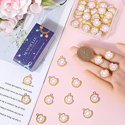 50Pcs Light Gold Plated Alloy Enamel Pendants&nbsp;ENAM-SC0004-84