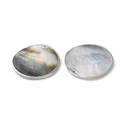 Natural Black Lip Shell Disc Pendants&nbsp;SSHEL-B002-03B-01