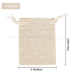 Flax Cloth Blank DIY Craft Drawstring&nbsp;ABAG-GF0001-06A