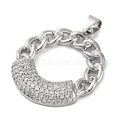 Rack Plating Brass Micro Pave Cubic Zirconia Pendants&nbsp;KK-M021-07P