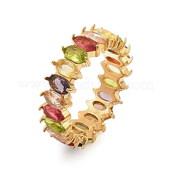 304 Stainless Steel Colorful Cubic Zirconia Finger Rings for Women&nbsp;RJEW-Z143-01G-03