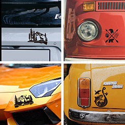 Plastic Reflective Vinyl Car Stickers&nbsp;STIC-WH0036-002