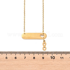 304 Stainless Steel Long Oval with Infinity Pendant Necklaces&nbsp;NJEW-H093-09G