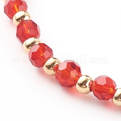 Glass & Brass Stretch Beaded Bracelets Sets&nbsp;BJEW-JB06151