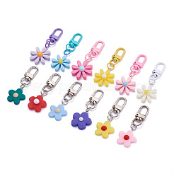 12Pcs 12 Colors Resin/Acrylic Pendants Keychains&nbsp;KEYC-BY0001-01