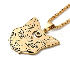 201 Stainless Steel Pendant Necklaces&nbsp;NJEW-K253-02G