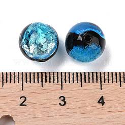 Handmade Silver Foil Glass Beads&nbsp;LAMP-A001-G03-10mm