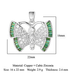3Pcs Brass Micro Pave Cubic Zirconia Pendants&nbsp;ZIRC-OY001-61P