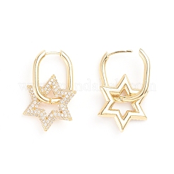 Brass Micro Pave Cubic Zirconia Huggie Hoop Earrings&nbsp;EJEW-G274-03G-03