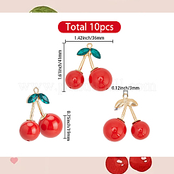 10Pcs Opaque Alloy Acrylic Pendants&nbsp;FIND-SC0020-49
