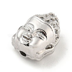 Brass Micro Pave Clear Cubic Zirconia Beads&nbsp;KK-G493-27P-01