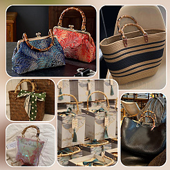 Arch Plastic Imitation Bamboo Bag Handles&nbsp;FIND-WH0139-194