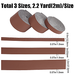 3 Rolls 3 Styles Matte Style PU Leather Ribbon&nbsp;DIY-GF0008-60
