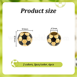 6Pcs 2 Colors 304 Stainless Steel European Beads&nbsp;OPDL-UN0001-07
