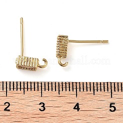 Brass Micro Pave Cubic Zirconia Studs Earrings Finding&nbsp;KK-K364-01G