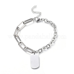 Non-Tarnish 304 Stainless Steel Paperclip Chains & Cable Chain Jewelry Sets&nbsp;SJEW-K153-16P