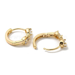 Brass Micro Pave Clear Cubic Zirconia Hoop Earrings for Women&nbsp;EJEW-E295-20KCG