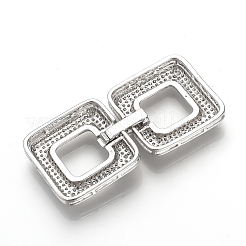 Brass Micro Pave Cubic Zirconia Fold Over Clasps&nbsp;ZIRC-S058-01P