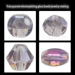 4 Style Electroplate Glass Beads&nbsp;EGLA-YW0001-35