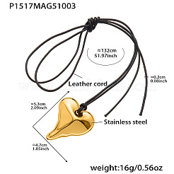 304 Stainless Steel Pendant Adjustable Black Waxed Cord Necklaces for Women&nbsp;FS-WGE3E56-02