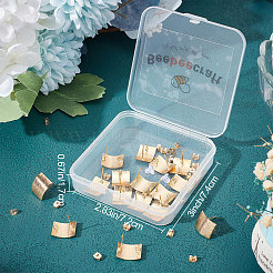20Pcs Brass Curved Rectangle Stud Earring Findings&nbsp;KK-BBC0004-90