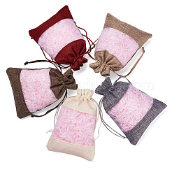 20Pcs 5 Colors Burlap Packing Pouches&nbsp;ABAG-CW0001-01
