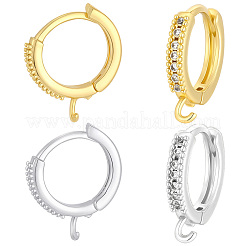 16Pcs 2 Colors Brass Hoop Earring Findings&nbsp;FIND-BBC0005-13