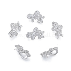 Brass Pave Clear Cubic Zirconia Twister Clasps&nbsp;KK-A165-06P