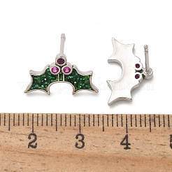 Brass Micro Pave Cubic Zirconia Stud Earrings&nbsp;EJEW-Q015-08P