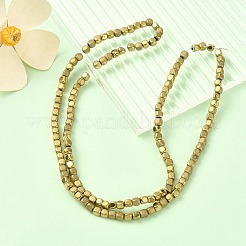 PVD Vacuum Plating Electroplate Non-magnetic Synthetic Hematite Beads Strands&nbsp;G-YW0001-48D