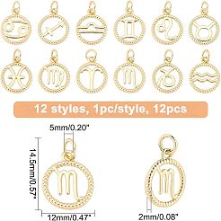 12Pcs 12 Style Brass Charms&nbsp;KK-FH0004-40