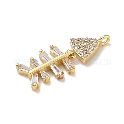 Rack Plating Brass Micro Pave Clear Cubic Zirconia Pendants&nbsp;KK-G515-23G