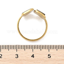 Rectangle 304 Stainless Steel Paua Shell Cuff Rings for Women&nbsp;X-RJEW-G346-04G-01