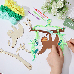 DIT Unfinished Wood Hanging Sloth Knitting Craft Kits&nbsp;TOOL-GL0001-13