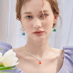 20Pcs Cloth Flower Pendant Decorations&nbsp;HJEW-YW00133