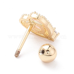 Heart Cat Eye Stud Earrings for Women&nbsp;EJEW-A065-01G