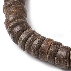 Natural Coconut Rondelle Beaded Stretch Bracelets&nbsp;BJEW-JB10250-02