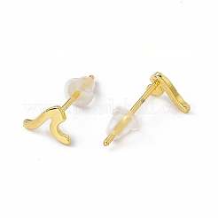 Brass Tiny Wave Stud Earrings for Women&nbsp;EJEW-P211-08G