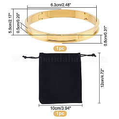 1Pc Stainless Steel Grooved Bangles&nbsp;STAS-UN0042-50A-G