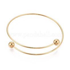 Adjustable Ion Plating(IP) 304 Stainless Steel Wire Cuff Bangle Making&nbsp;MAK-WH20002-01C-G
