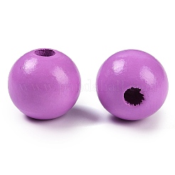 Spray Painted Wood European Beads&nbsp;WOOD-SZC0001-09C