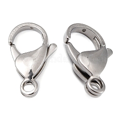 Non-Tarnish Polished 316 Surgical Stainless Steel Lobster Claw Clasps&nbsp;A-STAS-R072-18A