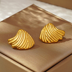 Simple 304 Stainless Steel Seashell Stud Earrings&nbsp;NE7504