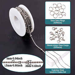 DIY Stainless Steel Satellite Chains Necklace Jewelry Kits&nbsp;DIY-TA0010-46