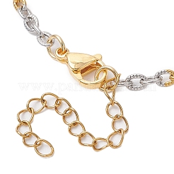 2Pcs 2 Colors Two Tone 304 Stainless Steel Textured Cable Chain Anklets&nbsp;AJEW-AN00681