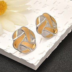 304 Stainless Steel Two Tone Stud Earrings&nbsp;EJEW-F355-04GP-06